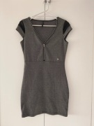 chillin * grafitowa ołówkowa sukienka taliowana zip * 36 S