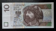 Banknot 10 złotych ciekawy numer CJ5955559