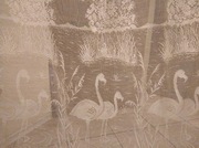 Firana długa wytrzymała na taśmie do żabek, flamingi, sz.186 cm, dł. 246 cm