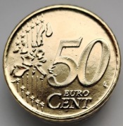 50 Euro cent 1999 Holandia Pozłacane 24 karat  stan 1 (1096)