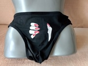 Majtki męskie z nadrukiem ręki.