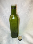 BUTELKA DO OLIWY, OLEJU KWADRATOWA - CIEMNE SZKŁO - 500 ml