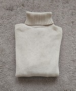 Gruby golf męski Zara kremowy/ecru, wełna/nylon, rozm. M