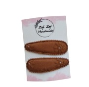 Spinki pyki brązowe haftowane 