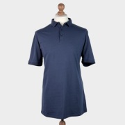 Koszulka polo ASOS Premium, gładka bawełna stretch, granatowa, XXL