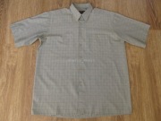 Koszula męska Prestige, L, krótki rękaw, zielona krata, stan bdb