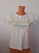 T-shirt biały crop top, r. S