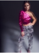 Crop top cekinowy różowy Sinsay rozm. L