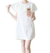 Biała sukienka vintage bawełna dekolt klasyczny lub carmen