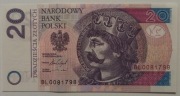 20 ZŁ B. CHROBRY SERIA BL 0081798 2016 r. STAN UNC