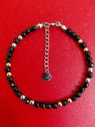 Bransoletka Kamień naturalny Onyks Hematyt Stal 18cm