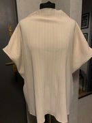 Reserved designerska plisowana bluzka tunika top oversize stójka beż ecru