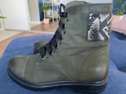 Botki militarne combat kozaki skóra oliwkowe zima