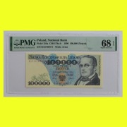 #PMG 68# STANISŁAW MONIUSZKO 100000 zł 1990 banknot GRADING Trójmiasto