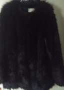 Futro sztuczne kurtka bordowo-czarne H&M r. 40