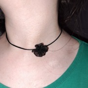 Choker kwiatuszek + woreczek z organzy