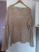 Sweter ażurowy beżowy L Medicine