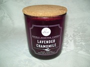 SZKLANY ŚWIECZNIK Z PRZYKRYWKĄ -LAVENDER CHAMOMILE