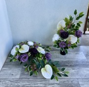 Komplet nagrobny stroik bukiet wazon cmentarz