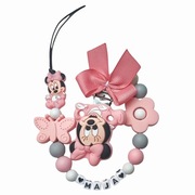 Broszka zawieszka do smoczka imieniem minnie myszka Miki tasiemka smoczek