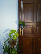 Makrama kwietnik makramowy wiszący boho biały