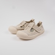 bawełniane dziewczęce sandały kapcie jasnobeżowe H&M r 24