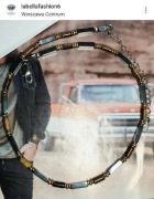 NASZYJNIK WOJOWNIKA STAL 316L KAMIEŃ TYGRYSIE OKO HEMATYT PUDEŁKO 