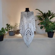 Szydełkowa narzuta, poncho, handmade