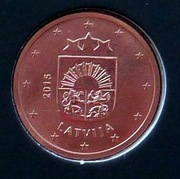 ŁOTWA 2015 2 CENTY UNC !!!!!!!!!!