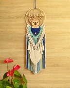 Makrama na kole z imieniem łapacz snów imienna