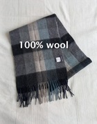 Dressmann szal szalik damski męski wełniany wełna w kratę unisex