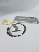 Biżuteryjna smycz do telefonu z Lawa, Onyx, Hematyt, Mattè Prism