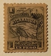 Nikaragua mapa. 1897 r. Czysty