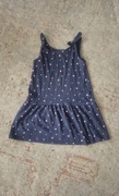 Sukienka granatowa w serduszka dla dziewczynki H&M r. 110/116