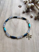 Bransoletka z labradorytów i niebieskich hematytów 