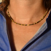 Naszyjnik/czoker z kamienia naturalnego Jaspis trzmieli- rękodzieło