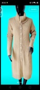 ZARA długi ciepły sweter kardigan płaszcz 36 38 S M beż z wełną