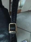 Torebka czarna skórzana Medici niemiecka 20x25 długi pasek 