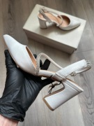 Anna Field buty damskie obcas r 35 kremowe satynowe cyrkonie