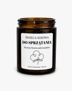 Świeca Sojowa ,,Do sprzątania", knot drewniany, pomysł na prezent