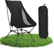 Krzesło kempingowe, składane krzesło z wysokim oparciem, ultralekkie