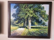 Obraz olejny Dębowa aleja w ramie