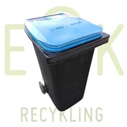 POJEMNIK NA ŚMIECI ODPADY POJEMNIKI 240L GRAFIT Z NIEBIESKĄ POKRYWĄ 