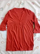 Elegancka czerwona koszula tunika oversize ok. 38 rękaw 3/4 jak nowa