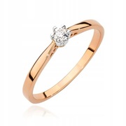 Złoty pierścionek zaręczynowy Róż