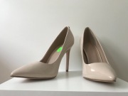 ASOS szpilki damskie rozm.39 1/3, skórzane, ecru