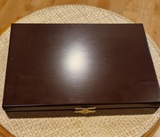 Zestaw 5 szt w pudełku do serwowania wina korek korkociąg termometr prezent