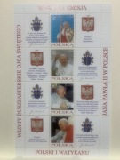 ZNACZEK ARKUSZ BLOCZEK WIZYTY DUSZPASTERSKIE OJCA ŚWIĘTEGO 2004rok