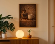 Plakat A3 kawa vintage retro – młynek i filiżanka  | bez ramki