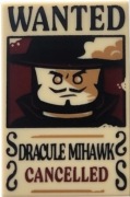 LEGO 26603pb531 Tile 2x3 WANTED DRACULE MIHAWK